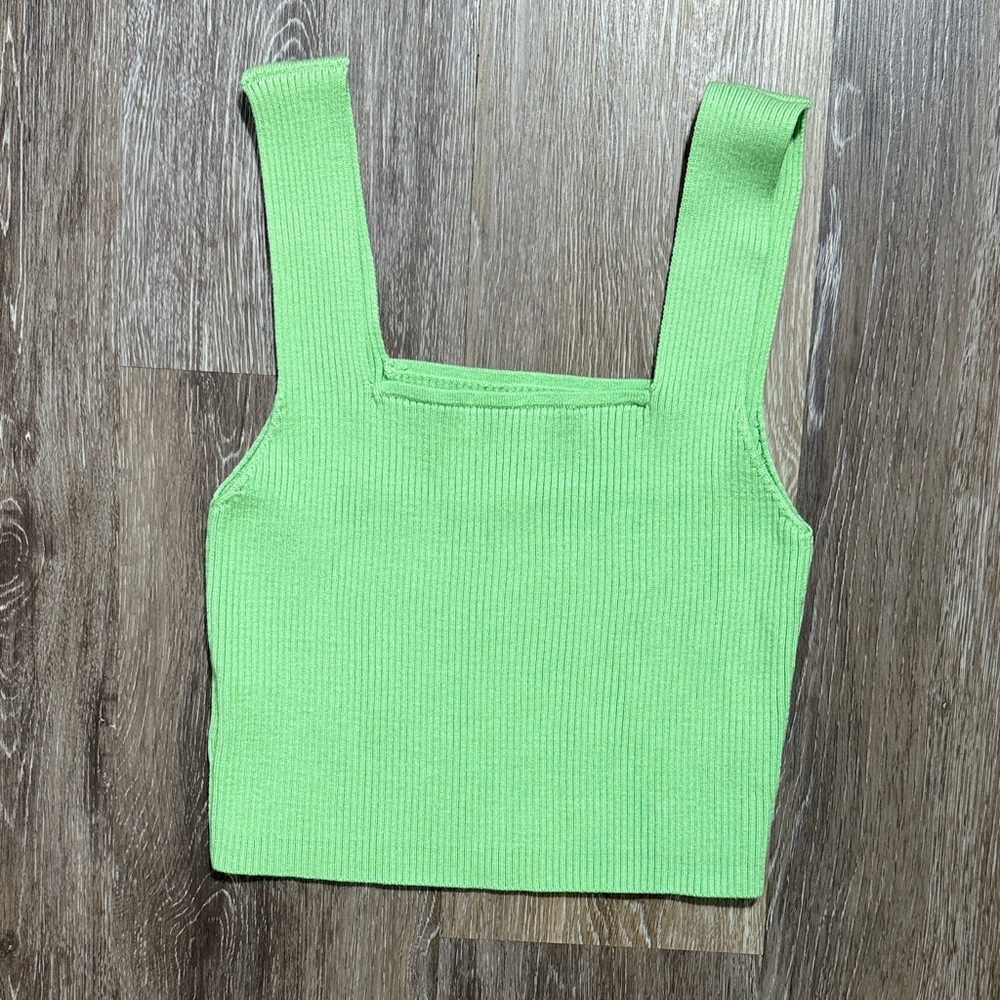 Green Ribbed Top